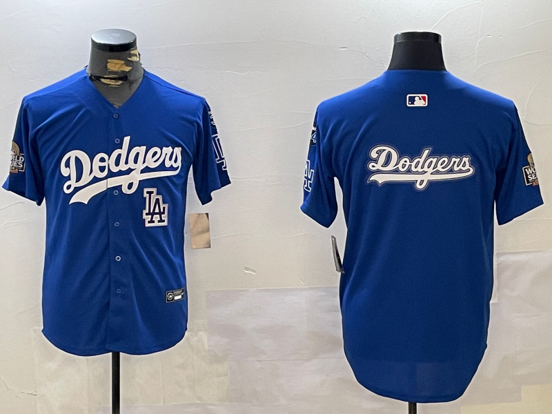 Men Los Angeles Dodgers blank 2024 World series patch blue jersey 20241120125->los angeles dodgers->MLB Jersey